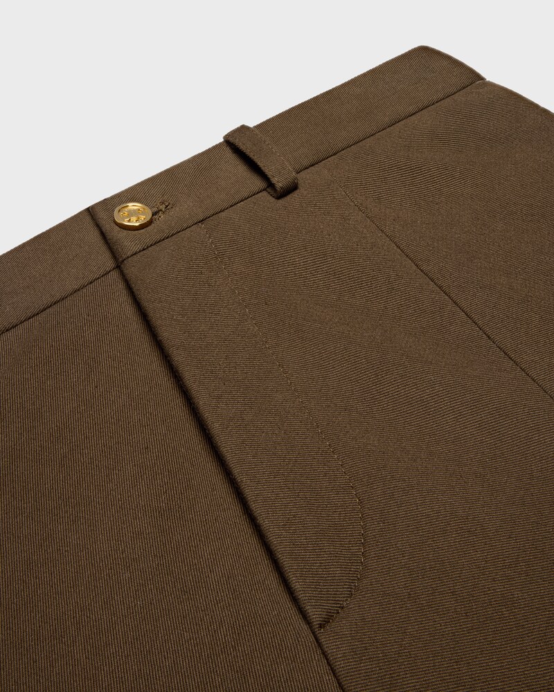 jupe gabardine coton - MILITARY BROWN -  - 1 | CELINE