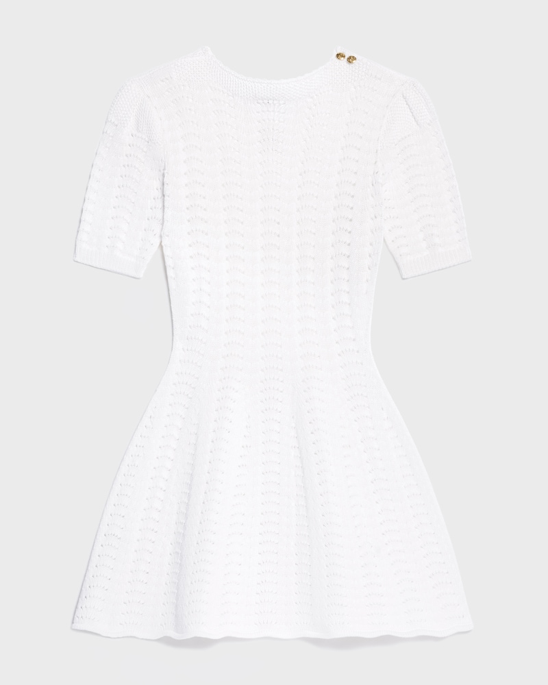 mini dress IN cotton pointelle - WHITE -  - 1 | CELINE