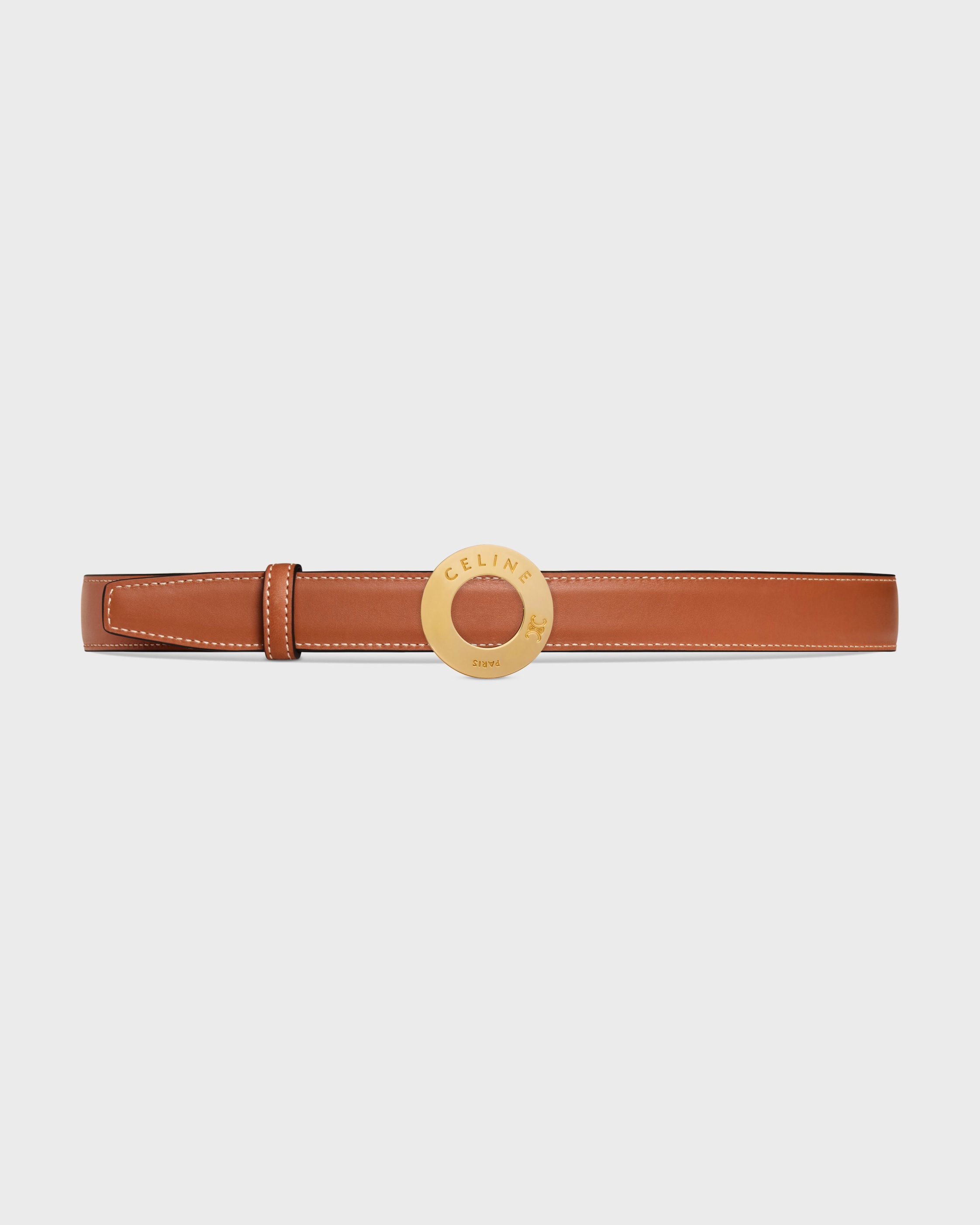 CELINE DISC BUCKLE & REVERSIBLE STRAP 25MM - BLACK / TAN | CELINE