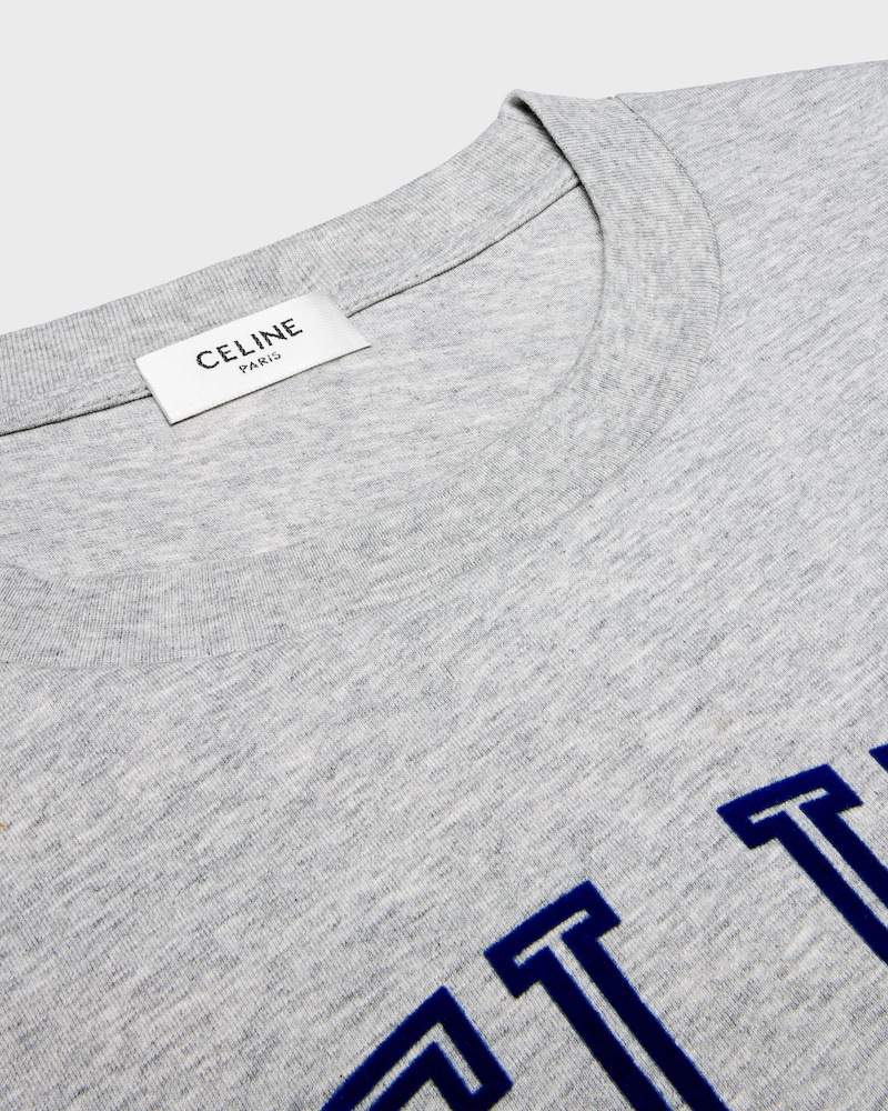 t-shirt loose jersey coton - VINTAGE GREY MELANGE / NAVY -  - 1 | CELINE