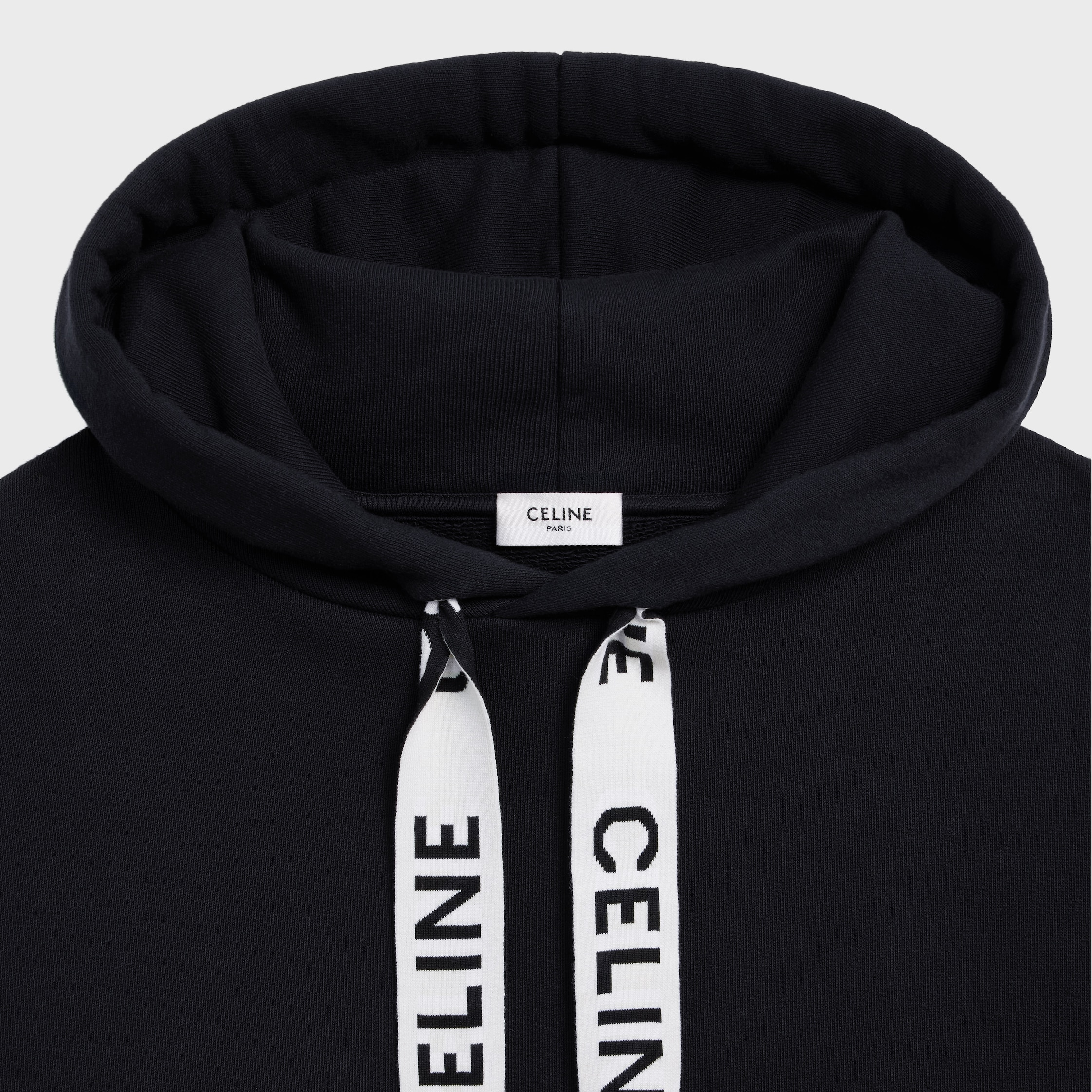 CELINE LOOSE HOODIE IN COTTON FLEECE - BLACK | CELINE
