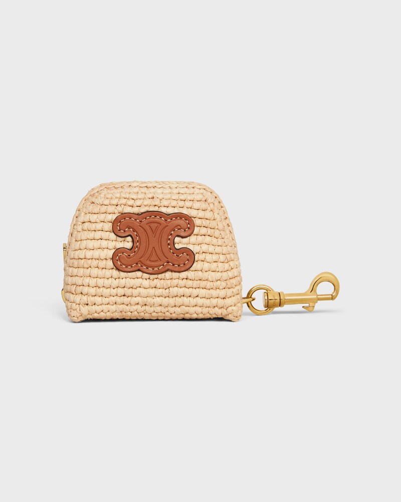 MICRO TRIOMPHE CHARM IN Raffia - NATURAL / TAN - ACCESSORIES - 1 | CELINE