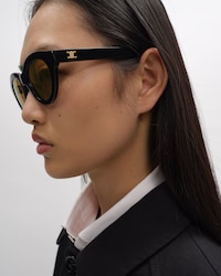 Triomphe Mini 01 sunglasses in Acetate - BLACK -  - 2 | CELINE