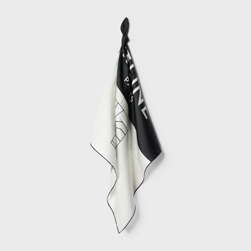 BIENVENUE BANDANA 55 - IVORY/BLACK -  - 1 | CELINE