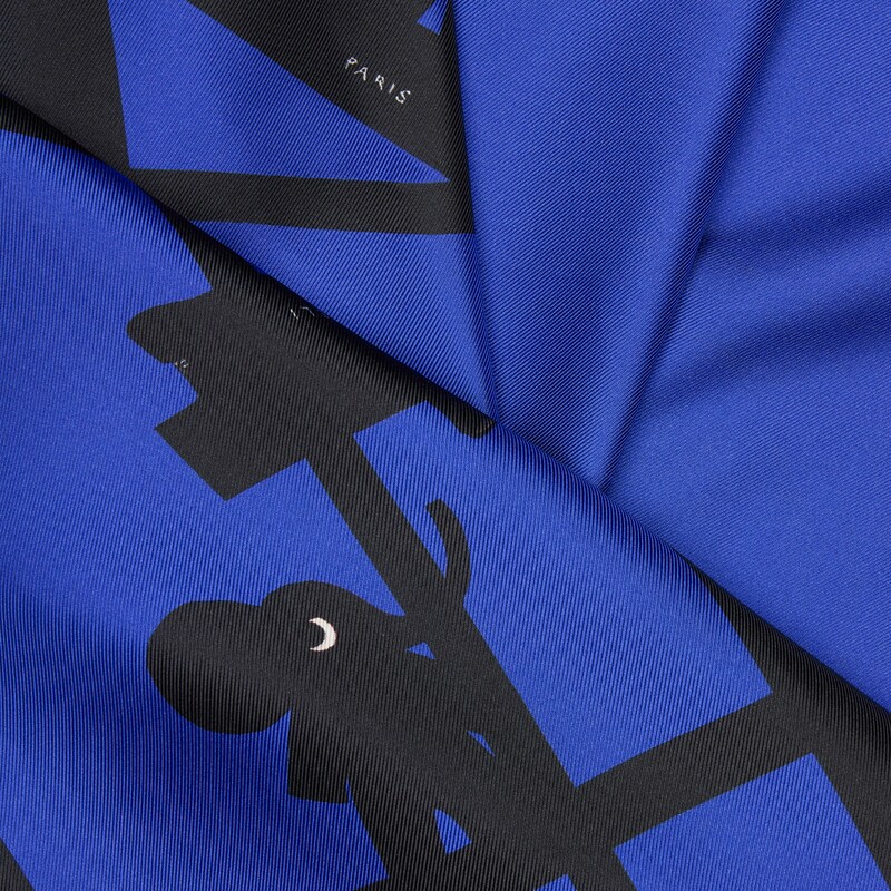 CLIMBING ELEPHANTS FOULARD 90 - BLUE/BLACK -  - 1 | CELINE