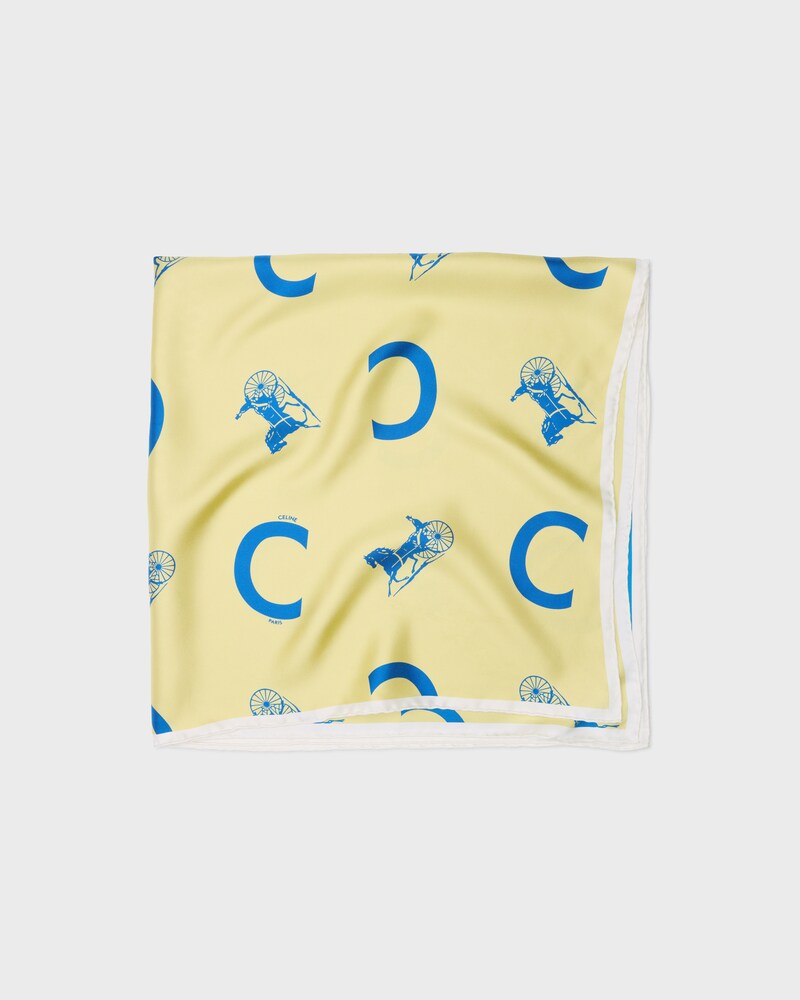 carr&eacute; twill soie - TEAL/YELLOW -  - 1 | CELINE