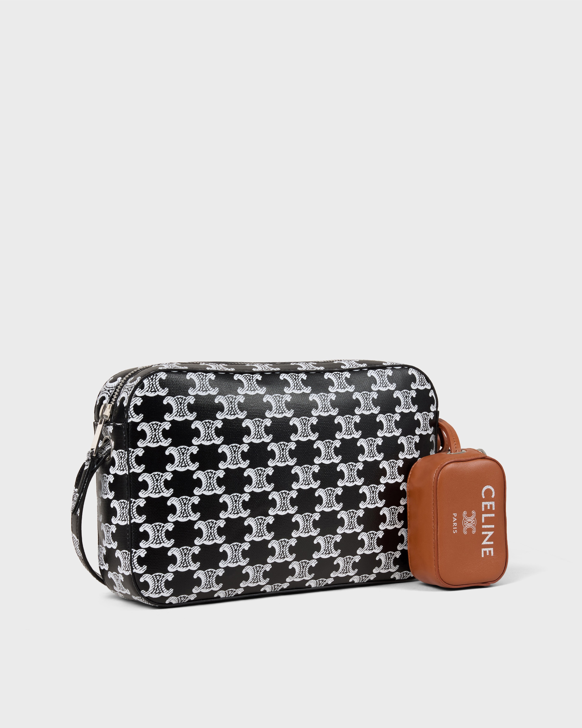MESSENGER BAG WITH CHARM IN TRIOMPHE CANVAS AND SMOOTH LAMBSKIN