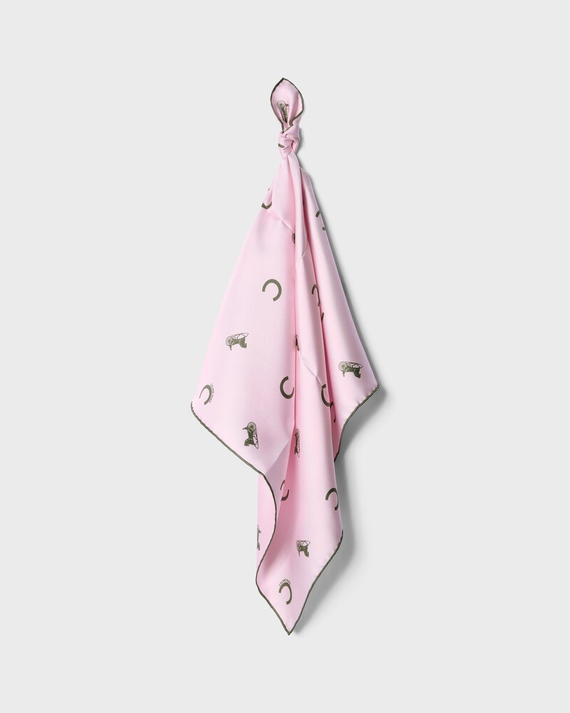 bandana IN silk twill - BLOSSOM PINK/KHAKI -  - 1 | CELINE
