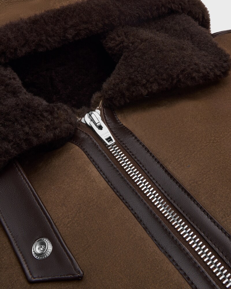 aviator jacket IN suede - BROWN -  - 1 | CELINE
