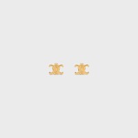 Triomphe Studs in Brass with Gold Finish - GOLD - GIFT FINDER - 1 | CELINE
