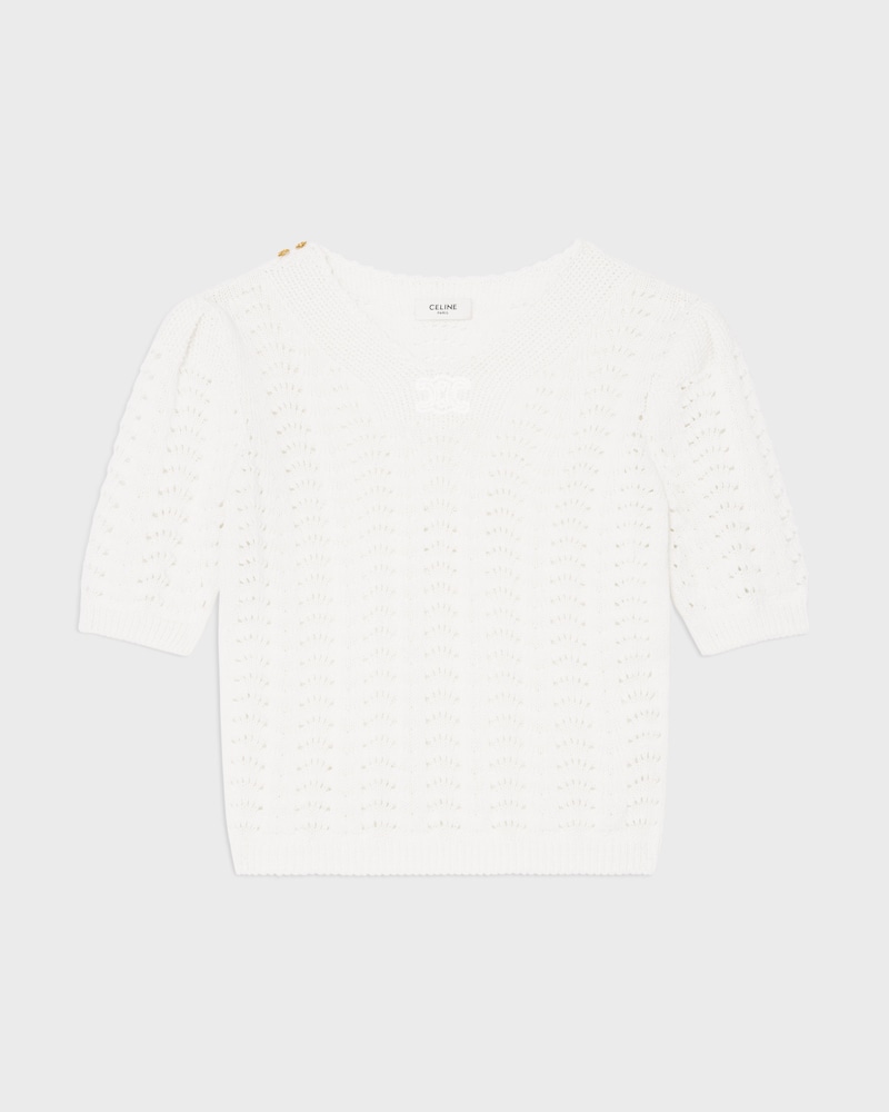 top IN cotton pointelle - WHITE -  - 1 | CELINE