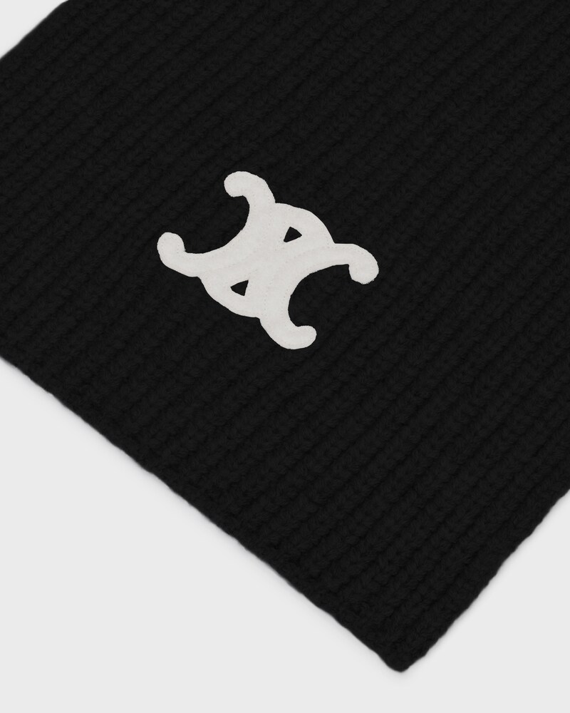 Triomphe scarf in cashmere - BLACK -  - 1 | CELINE