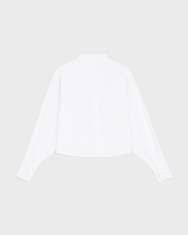 chemise cropped popeline de coton - BLANC -  - 1 | CELINE