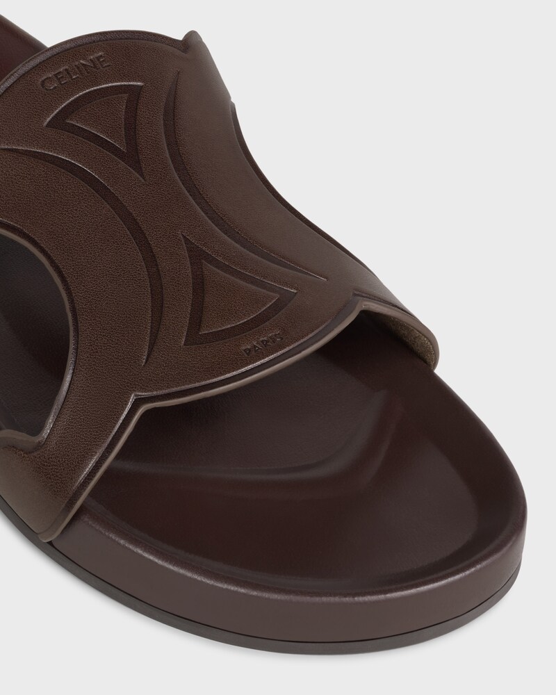 TRIOMPHE SLIDE IN Calfskin - Vegetal Tanning - DARK BROWN -  - 1 | CELINE