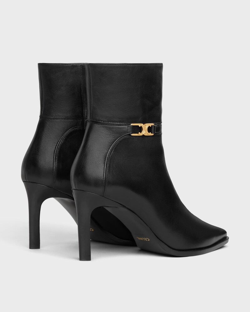 BOTTINE ZIPP&Eacute;E AVEC TRIOMPHE CELINE VERNEUIL CUIR DE VEAU - Noir -  - 1 | CELINE