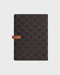 MEDIUM NOTEBOOK COVER IN TRIOMPHE CANVAS AND CALFSKIN - TAN - STATIONERY - 2 | CELINE