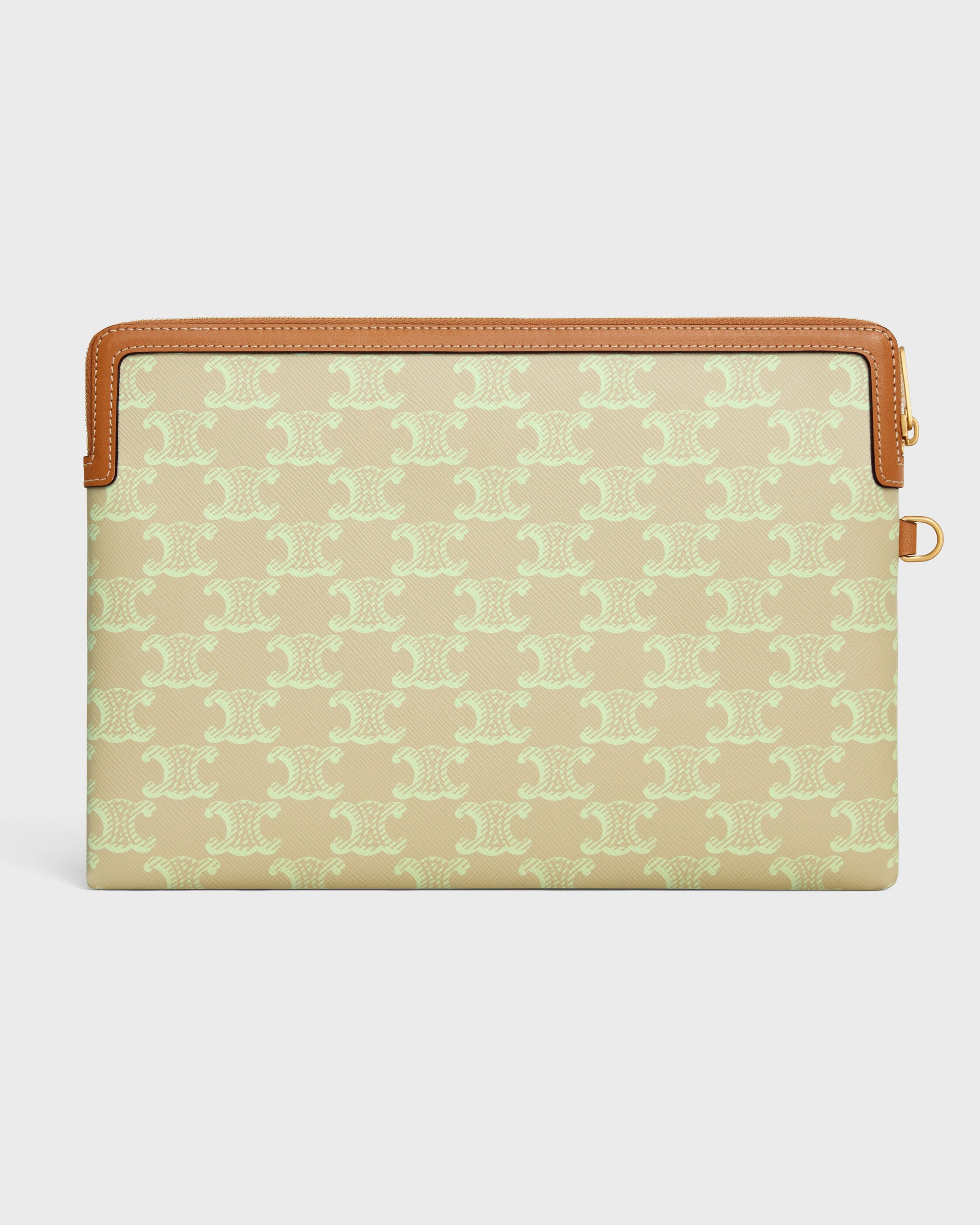 SMALL POUCH WITH STRAP CUIR TRIOMPHE IN TOILE TRIOMPHE ET VEAU