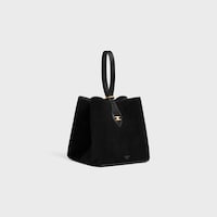 SMALL AMBER IN SUEDE AND PYTHON EFFECT CALFSKIN - BLACK - EVENING - 2 | CELINE