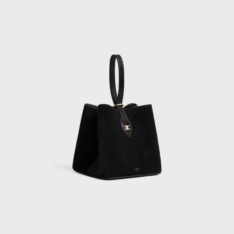 SMALL AMBER SUEDE ET VEAU EFFET PYTHON - Noir - Soirée - 1 | CELINE