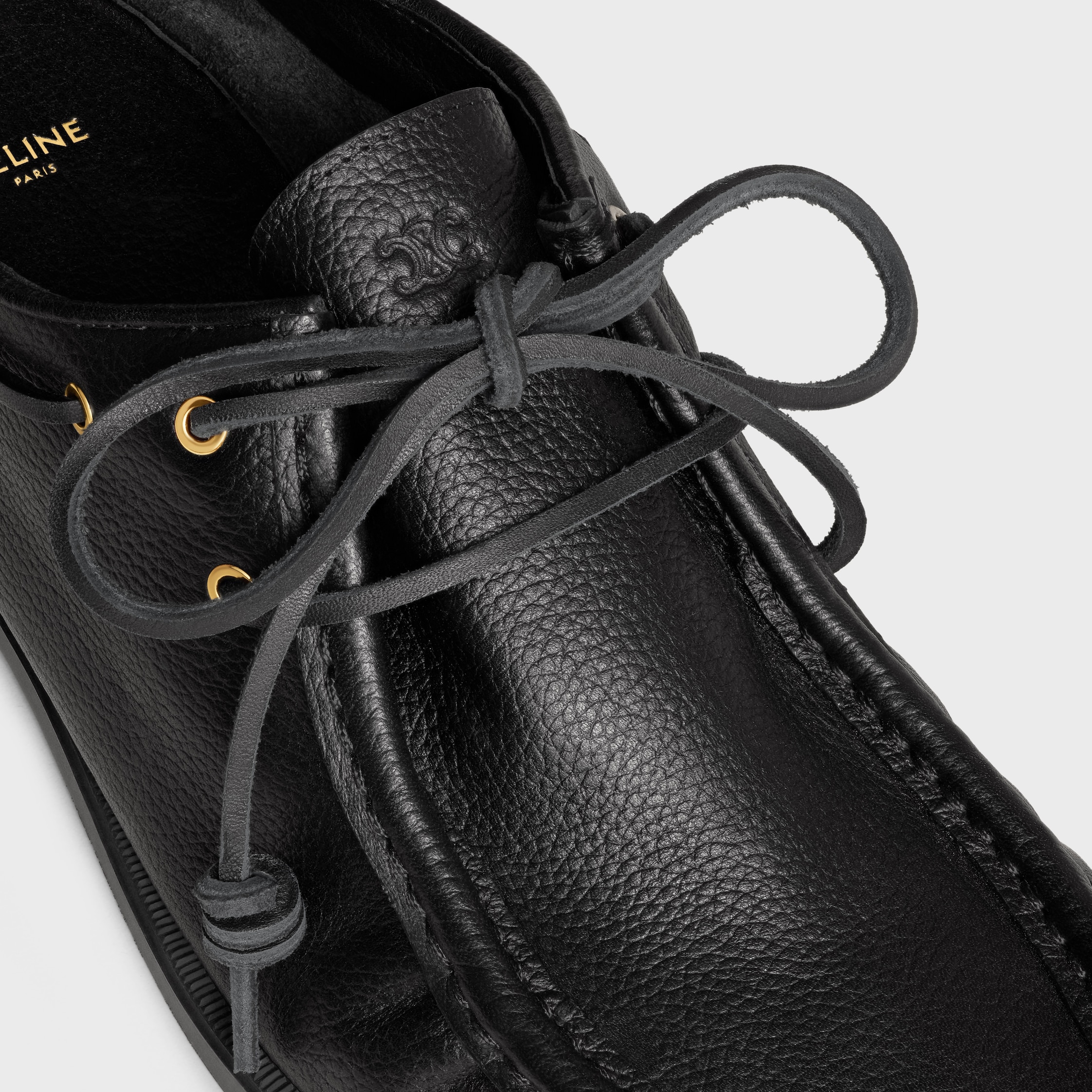 HARBOUR DERBY IN LEATHER - BLACK | CELINE