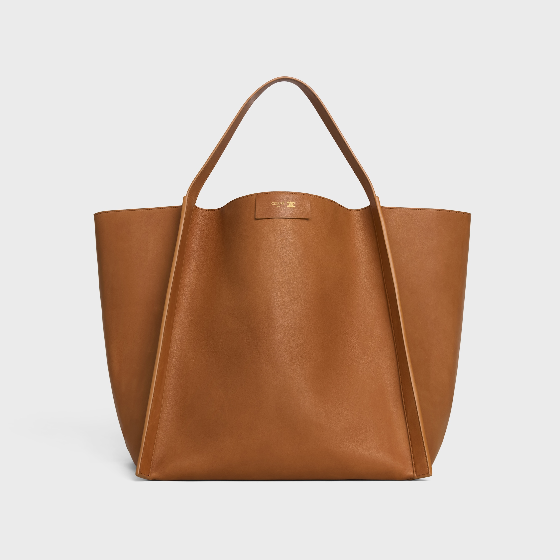 MEDIUM CUBE BAG IN SUPPLE CALFSKIN - SOFT TAN | CELINE