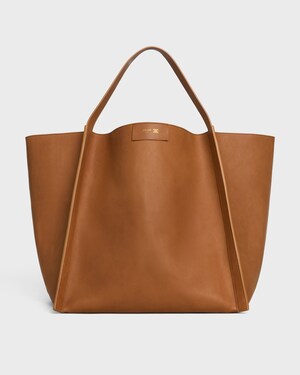 MEDIUM CUBE BAG IN SUPPLE CALFSKIN - SOFT TAN - MORE LINES - 1 | CELINE