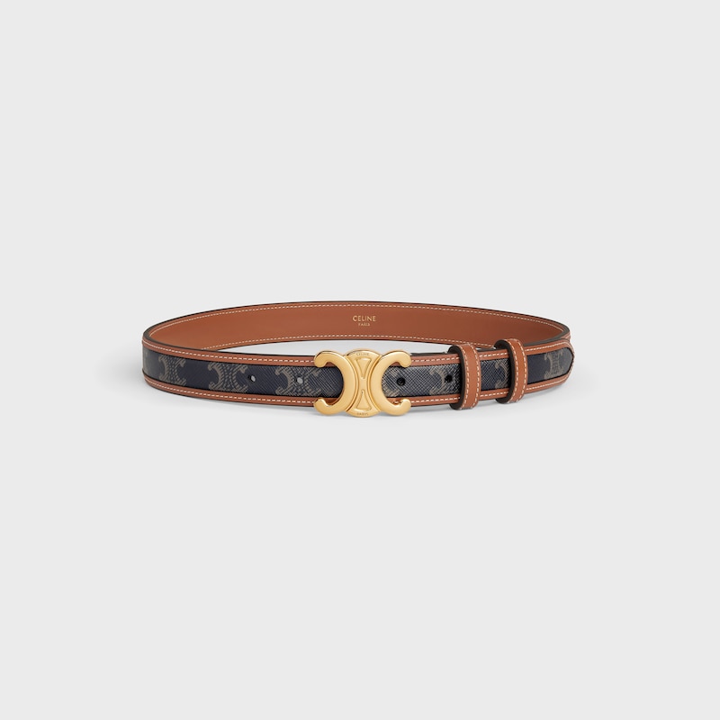 TRIOMPHE中号标志印花25毫米皮带 - 棕黄色 -  - 1 | CELINE