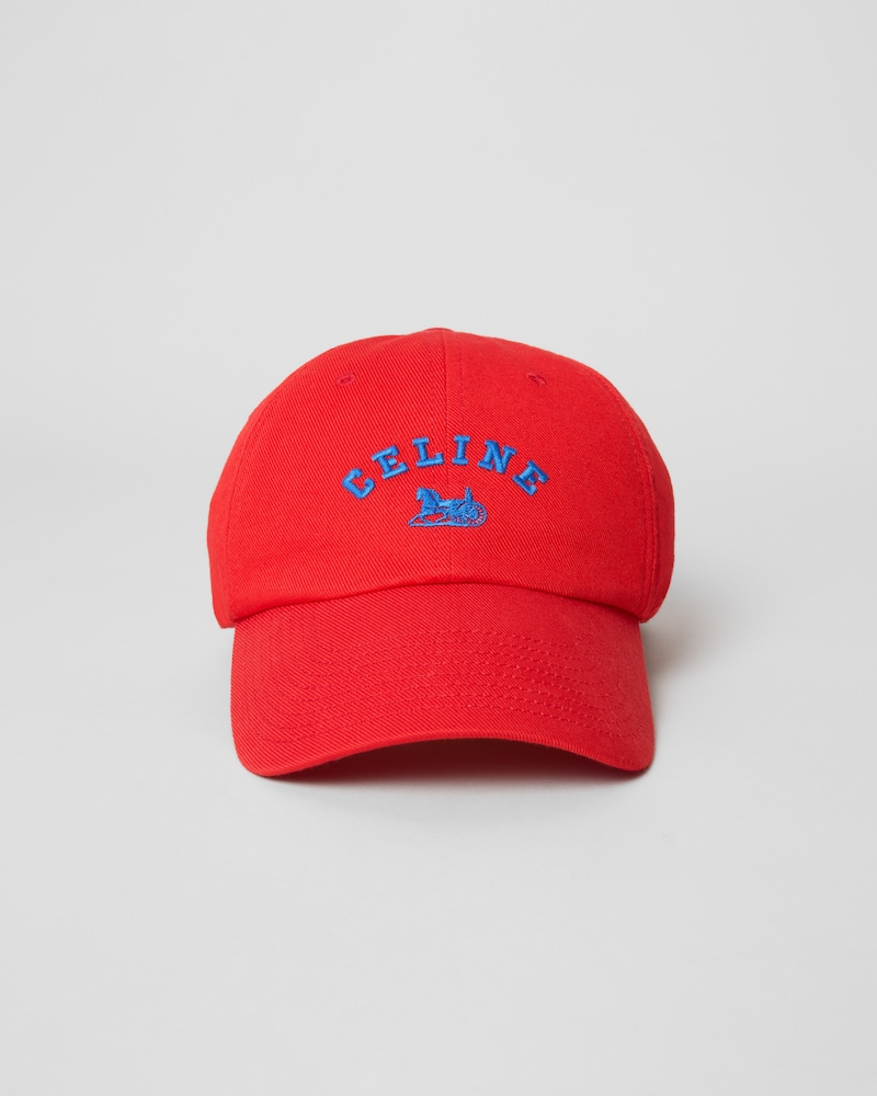 celine richelieu cap IN light cotton twill - BRIGHT RED -  - 1 | CELINE