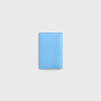 VERTICAL CARD HOLDER IN SMOOTH LAMBSKIN - SKY BLUE / RED - NEW - 2 | CELINE