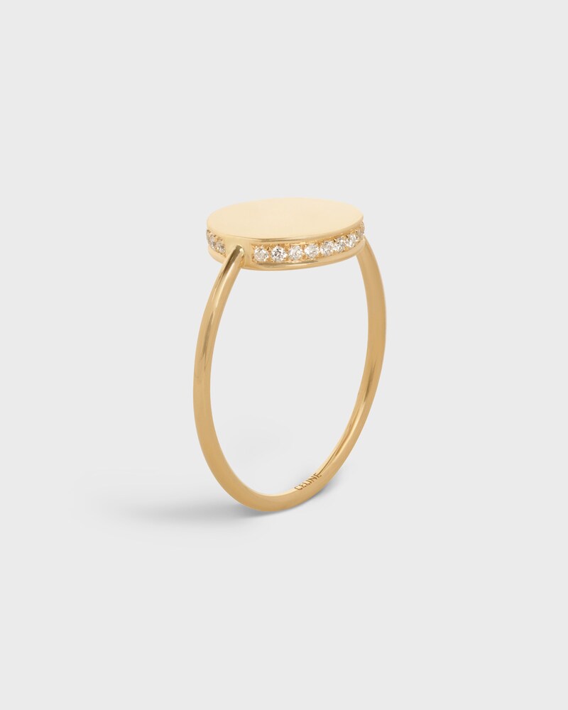 Medaille Celine Ring in Yellow Gold and Diamonds - Yellow Gold and White -  - 1 | CELINE
