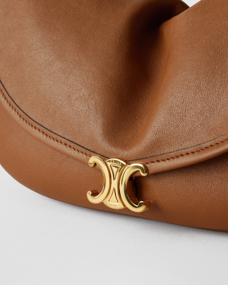 SOFT TRIOMPHE LITTLE HALFMOON IN SHINY LAMBSKIN - SOFT TAN - NEW - 1 | CELINE