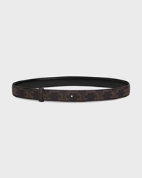 lanière de ceinture réversible 25MM Taurillon et Toile Triomphe - Noir -  - 1 | CELINE