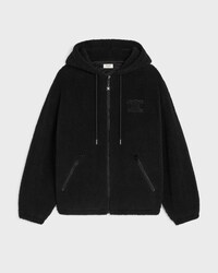 veste à capuche molleton de laine et coton - Noir -  - 1 | CELINE