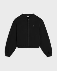 CHAQUETA TEDDY DE FELPA DE ALGODÓN - NEGRO / BLANCO -  - 1 | CELINE
