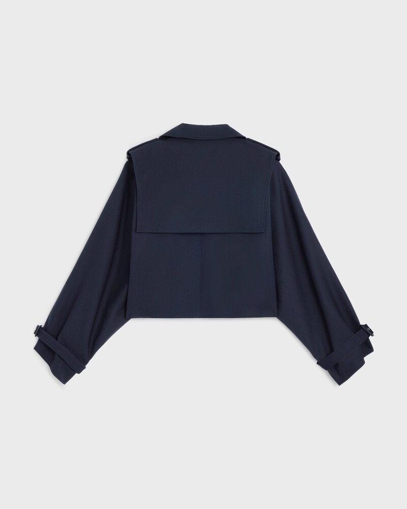 jacket IN COTTON AND WOOL GABARDINE - NAVY -  - 1 | CELINE