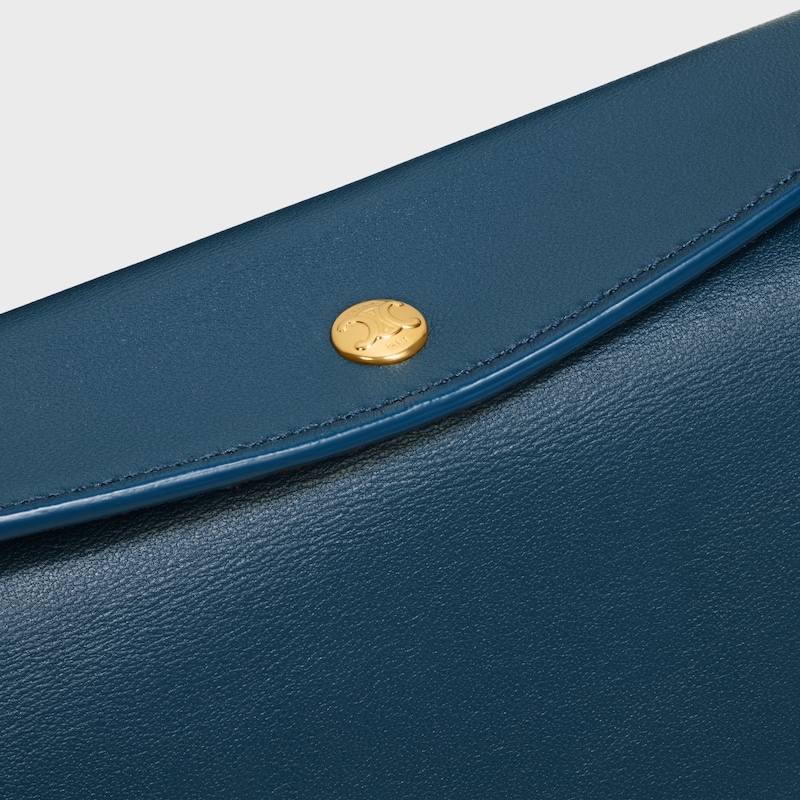 TRIO FLAP IN Smooth Lambskin - TEAL BLUE - MORE LINES - 1 | CELINE