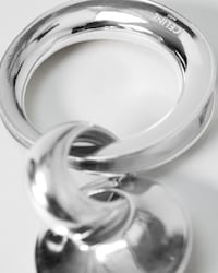 CELINE DEFILÉ FLAT EARRINGS IN STERLING SILVER - SILVER - WOMEN - 2 | CELINE