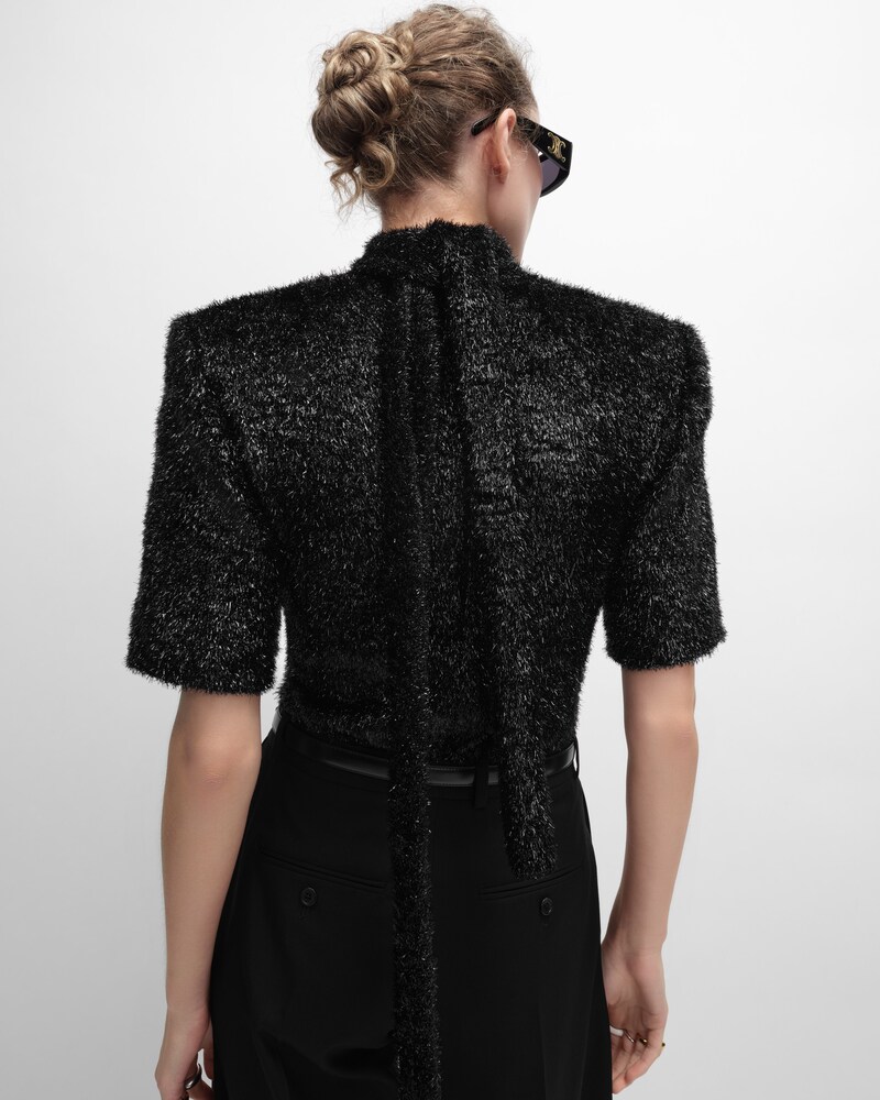 top IN lurex - NOIR BRILLANT -  - 1 | CELINE