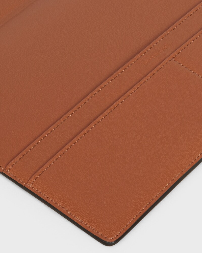 MEDIUM NOTEBOOK COVER IN TRIOMPHE CANVAS AND CALFSKIN - TAN - CELINE MAISON - 1 | CELINE