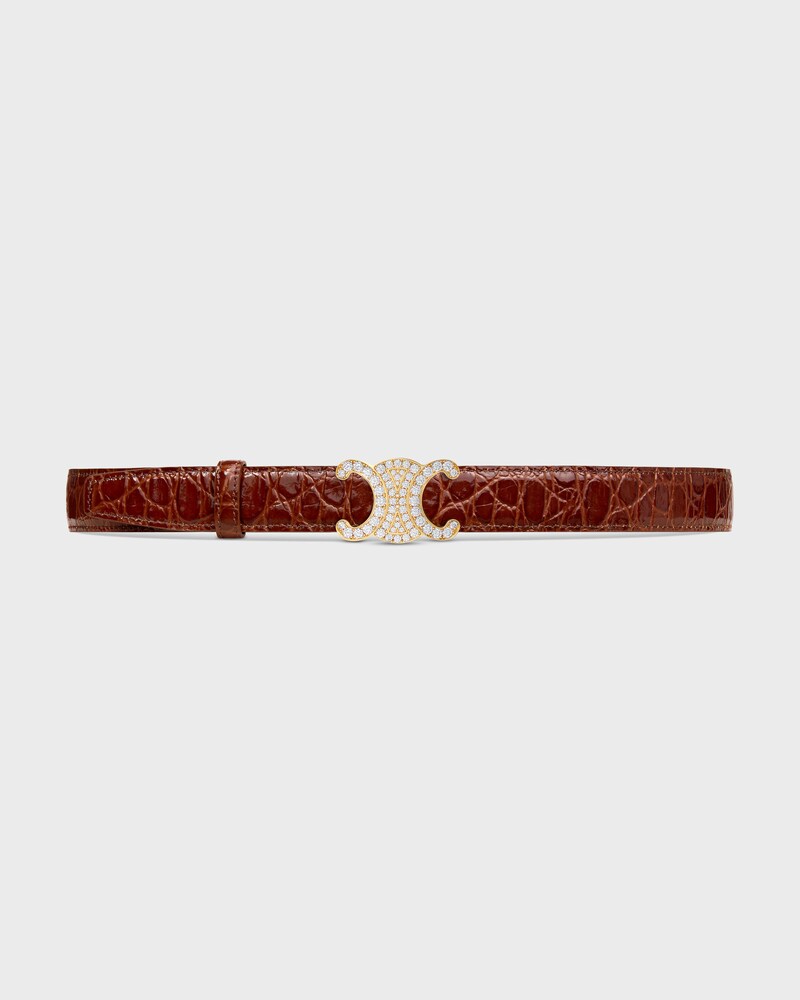 Reversible Strap 25MM IN TAURILLON LEATHER AND CROCODILE EMBOSSED CALFSKIN -  -  - 1 | CELINE