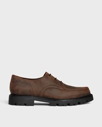 CELINE MARGARET DERBY EN VEAU VELOURS CIRÉ - MARRON FONCÉ -  - 1 | CELINE