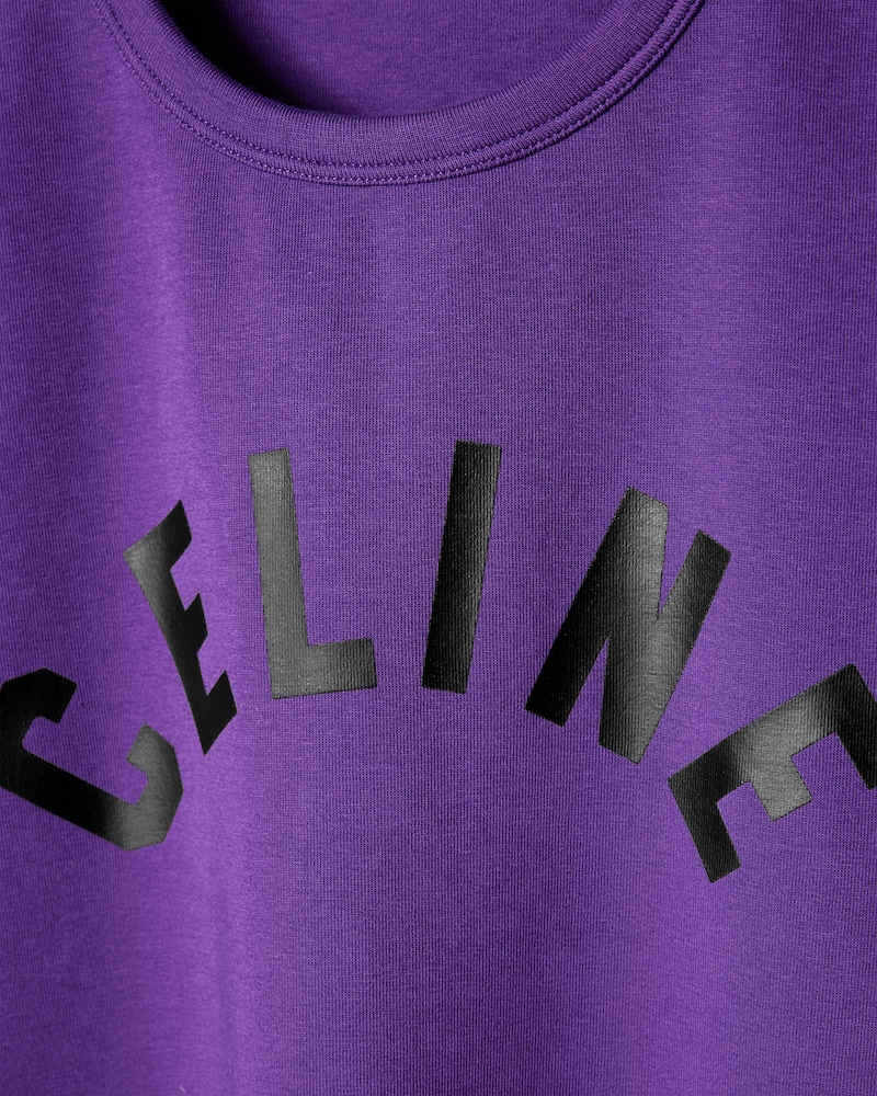 t-shirt IN ribbed cotton jersey - PURPLE/BLACK -  - 1 | CELINE