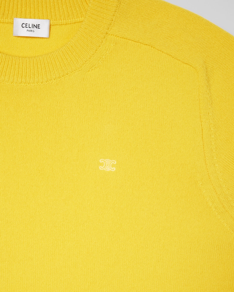 crewneck sweater IN wool cashmere - BRIGHT YELLOW -  - 1 | CELINE