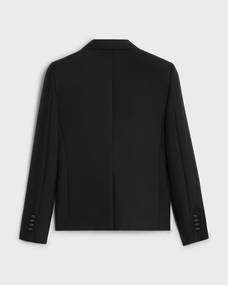 short tux jacket in wool and mohair - BLACK -  - 1 | CELINE
