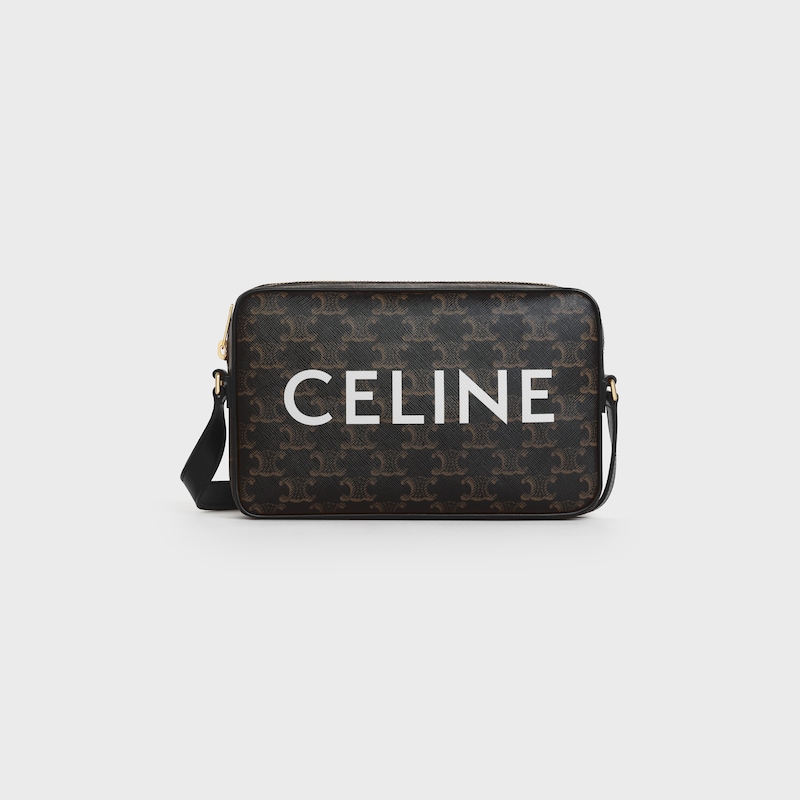 Sac Messenger Moyen Modèle EN toile triomphe avec imprimé celine - NOIR - CADEAUX D'EXCEPTION - 1 | CELINE