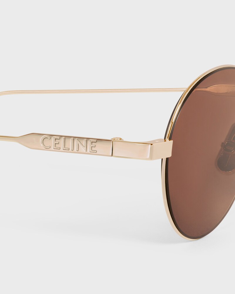 Roundup sunglasses in Brown - Light Gold / Brown -  - 1 | CELINE