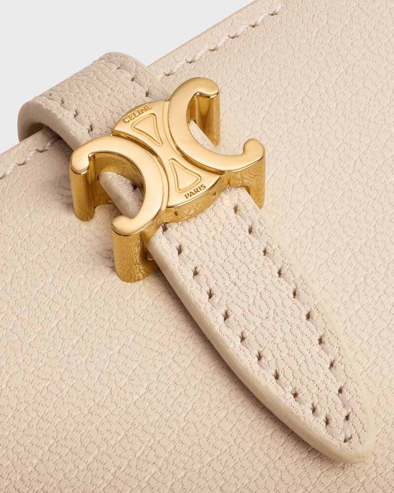 BI-FOLD CARD HOLDER TRIOMPHE PONTET IN GOATSKIN - CREAM - NEW - 1 | CELINE