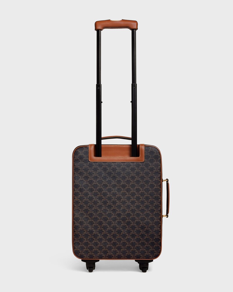 MALETA CON RUEDAS PEQUEÑA DE LONA TRIOMPHE Y PIEL DE BECERRO - TOSTADO - GIFT FINDER - 1 | CELINE