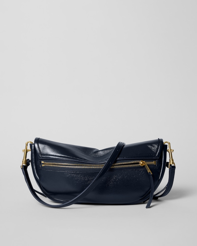 SOFT TRIOMPHE LITTLE HALFMOON IN SHINY LAMBSKIN - INK BLUE - ALL BAGS - 1 | CELINE
