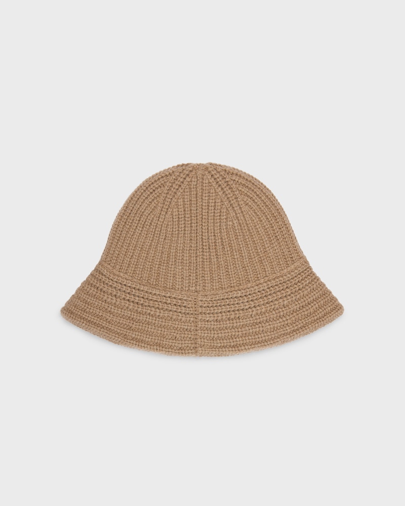 triomphe cloche beanie in cashmere - CAMEL -  - 1 | CELINE